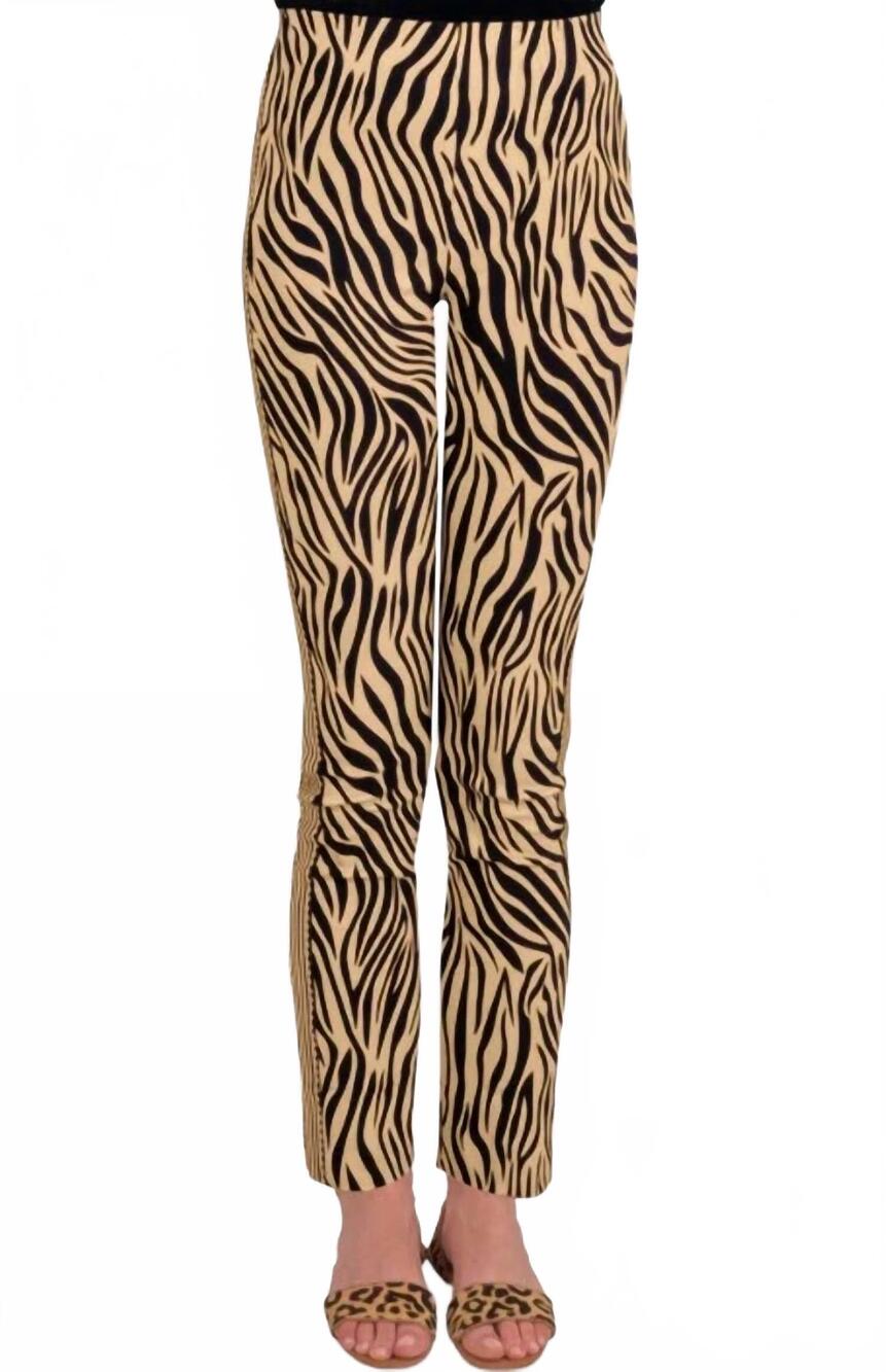 NEW GRETCHEN SCOTT women's gripeless pull on pants in animal